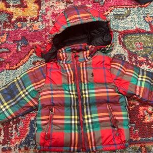 Polo Down Checkered Puffer Jacket